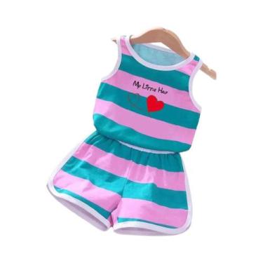 Imagem de Conjunto de Roupas Infantil de Verão Mickey e Minnie - Colete e Shorts