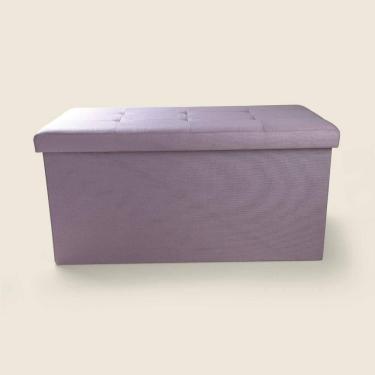 Imagem de Puff Baú Madeira Rosa G - A\CASA