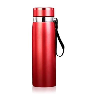 Imagem de Garrafinha Térmica Aço Inox 1l água Gelada Quente C- Vedação Academia Trilha - Vermelho