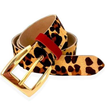 Imagem de Cinto feminino couro legítimo elegante premium cores - RIJEERO, Onça, 