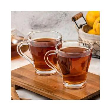 Imagem de Jogo 2 Canecas de Vidro para cappuccino, chocolate, chá e café para be