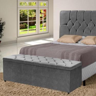 Imagem de Recamier Bau Estof. 6743 Julia 90 cm - ESTOFADOS JATAI, Cinza