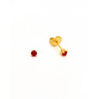 Imagem de BRINCO STUDEX SYSTEM 75 ADULTO TIFF RUBI DOURADO linha 3