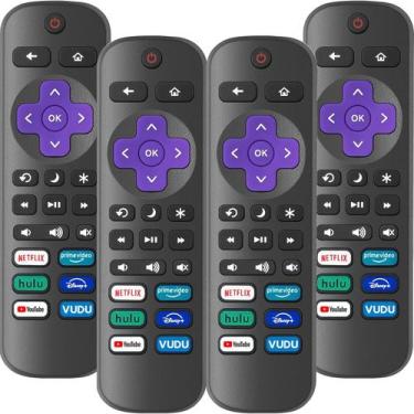 Imagem de Controle Remoto YesBes Kit com 4 Unidades Compatível com Roku TV