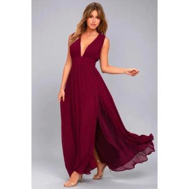 Imagem de Vestido Maxi Vermelho Sem Costas Para Mulheres, Vestido Longo De Malha