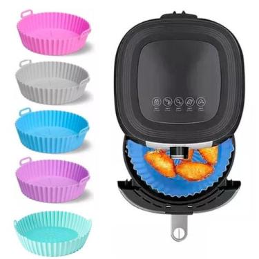 Imagem de Forro Forma Silicone Assadeira Air Fryer Micro-ondas 20x16 - YEPP, Ros
