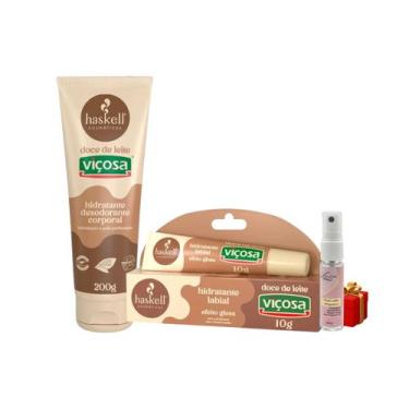 Imagem de Kit Doce de leite Hidratante Corporal + Hidratante Labial Haskell + Pr