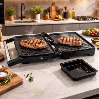 Imagem de Grill Sanduicheira Elétrica Antiaderente Inox 1000W 127V - STARTOOLS, 