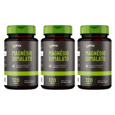 Imagem de Kit 3x - Magnésio Dimalato - 120 cápsulas - Omix-Unissex