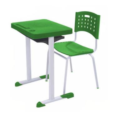 Imagem de Kit Escolar IndividualL  (Mesa e Cadeira)  ADULTO  TAMPO PLÁSTICO - CO