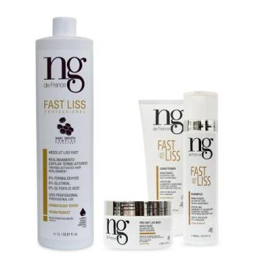 Imagem de Kit 1 Fast Liss Redução de Volume NG de France 1L, Shampoo 300ml, Cond