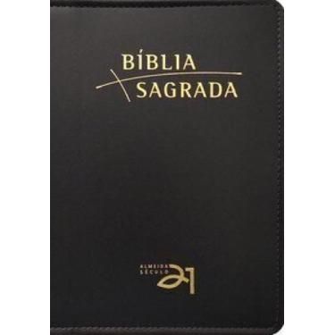Imagem de Bíblia a21 luxo - couro simulado preto c/ referências cruzadas - VIDA 