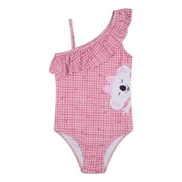 Imagem de Maiô Lilica Ripilica Ombro Babado Xadrez Rosa