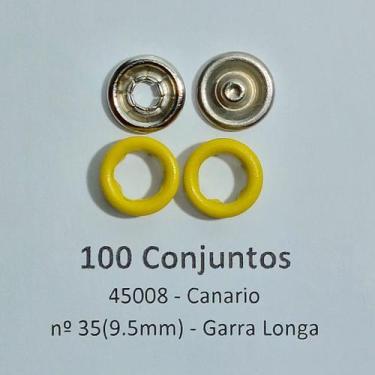 Imagem de Botões de Pressão Nº 35 Colorido Latão Variados Tic-Tac Canario 9,5mm 