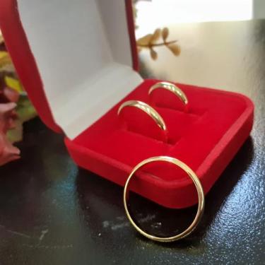 Imagem de Aliança  Unitária 3mm de espessura Banhada a Ouro - Carla Rocha Alianç