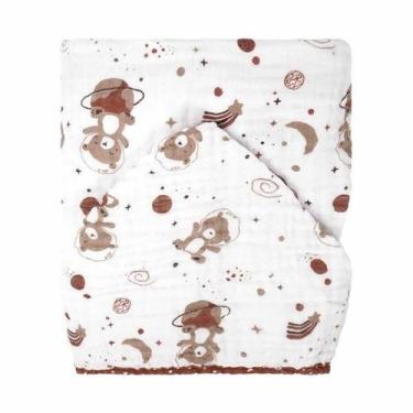 Imagem de TOALHA DE BANHO BEBE SOFT 70 CM X 90 CM cor: urso espaço marrom - INCO