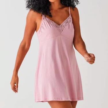 Imagem de Camisola Curta de Alcinha em Algodão com Renda Liz 23700, P, Lalique