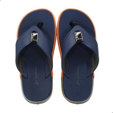 Imagem de Chinelo Masculino Rider Rbold Azul e Laranja, Az, Laranja, Azul, Cinza