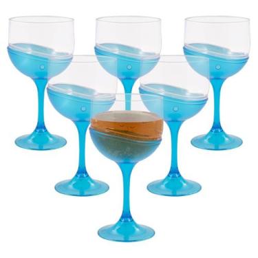 Imagem de Kit 6 Taças 500ml Translúcidas Cores Para Servir Vinho Gin Tônica Drin
