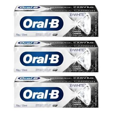 Imagem de Kit C/3 Creme Dental Oral-b 3d White Carvão 70g