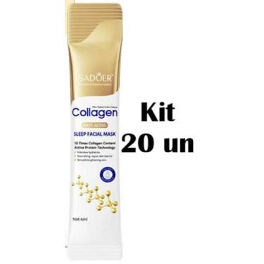 Imagem de Máscara Facial Noturna Anti-Aging Colágeno Sadoer - 4ml - Kit 20 Unida