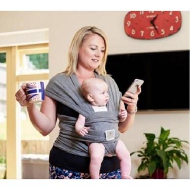 Imagem de Wrap Sling, Carregador De Bebê, 7 Metros - Sling mamãe e Bebê, Cinza m