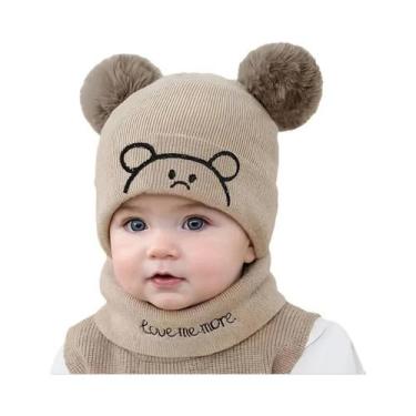 Imagem de Conjunto De Gorro E Cachecol De Inverno Para Bebês, Meninos E Meninas,