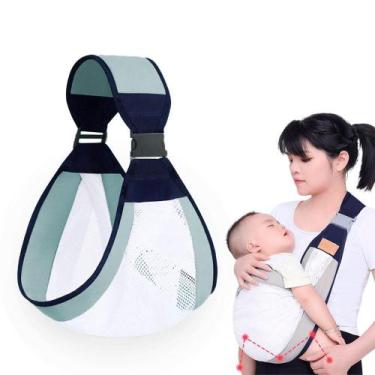 Imagem de Sling Bebe Carregador Canguru Segurar Filho Ajustavel Verde - GRUPO SH