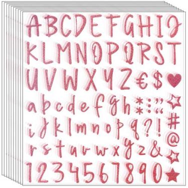 Imagem de Waynoda Adesivos de Letras com Glitter 810 Peças Rose Gold 10 Folhas