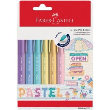 Imagem de Caneta hidrográfica Fine Pen Pastel FPB/ES6TPZF com 6 unidades - Faber