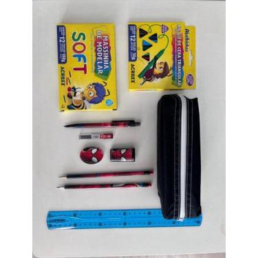 Imagem de Kit Presenteável Spider-Man Oficial  Estojo e Material Escolar Complet