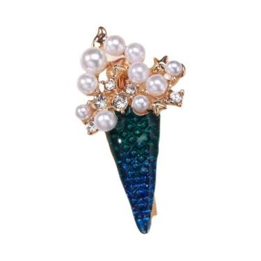 Imagem de Broche De Sorvete Com Strass E Pérolas Unissex Feminino, Alfinetes De 