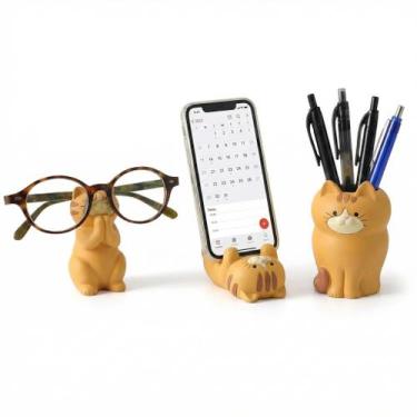 Imagem de Suporte Portátil WCCDXGP para Celular, Óculos e Canetas em Formato de 