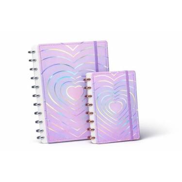 Imagem de Caderno De Discos Inteligente A4 A5 B5 Coração Capa Dura Folhas Pautad