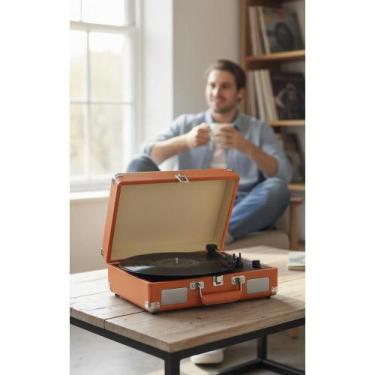 Imagem de Vitrola Toca-Discos Vinil USB Bluetooth Caramelo Bivolt - Congratulati