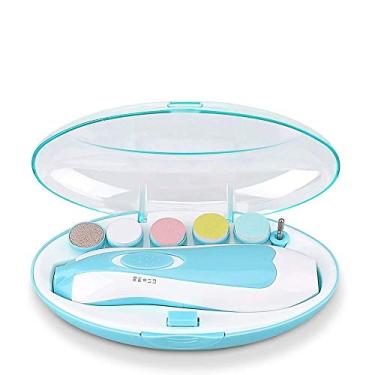 Imagem de KITVTOPC Cortador de unhas para bebês 6 em 1 Safe cortador de unhas elétrico para bebês, kit de lixa para bebês, cabeças de reposição adicionais, unhas e dedos do pé da criança recém-nascida (Blue)