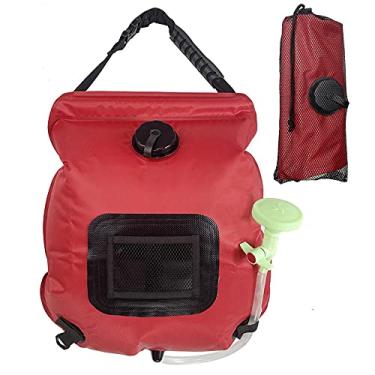Imagem de Saco de chuveiro solar, bolsa de chuveiro de acampamento portátil de 20 litros, com mangueira removível atualizada e chuveiro alternável para acampamento, praia, natação, viagens, trilhas