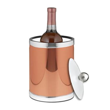 Imagem de Kraftware Balde de gelo de vinil e Mylar com capa de lucite, 2 litros, cobre e cromado