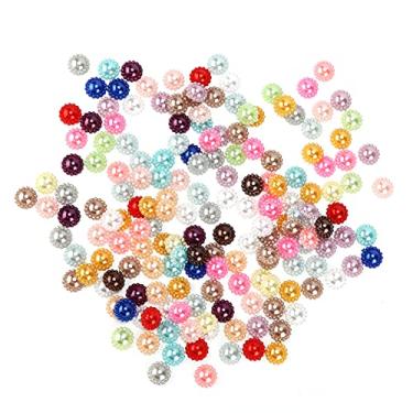 Imagem de Contas de strass nas costas planas, numerosas meias pérolas de imitação redondas para decorações de bricolage para colares para álbuns de recortes