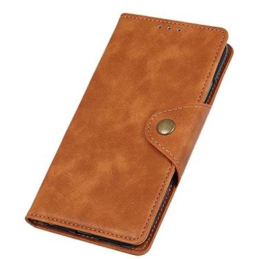 Imagem de Capa flip para Google Pixel 6/6 Pro, capa carteira de couro magnético flip de com suporte para cartão suporte à prova de choque, marrom, 6 de 6,4 polegadas