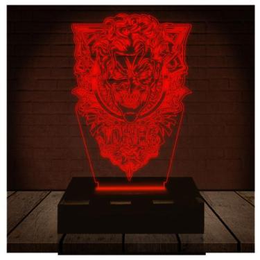 Imagem de Luminária Led Abajur  3D  Coringa Batman Dc - Rb Criações
