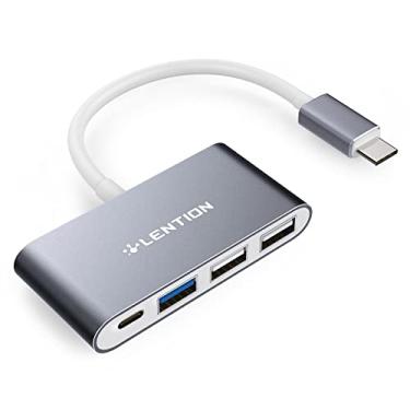 Imagem de LENTION Hub USB-C 4 em 1 com tipo C, USB 3.0, compatível com USB 2.0 2023-2016 MacBook Pro, novo Mac Air/Surface, ChromeBook, More, Multiport Charging & Connecting Adapter (CB-C13, Cinzento)