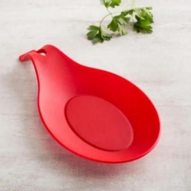 Imagem de Suporte Descanso De Utensílios Talheres Silicone Vermelho