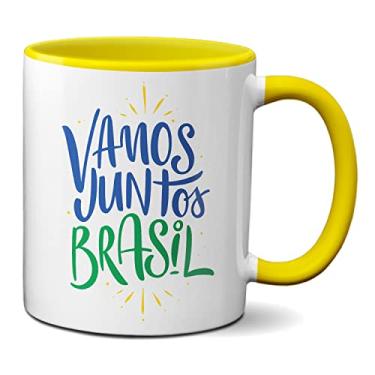 Imagem de Caneca Vamos Juntos Brasil Torcida Jogo Do Brasil Copa (Amarela)