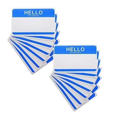 Imagem de Etiqueta de crachá Emraw Super Great"Hello My Name is" – Ótimo para escola, casa e escritório – 25 etiquetas por pacote – (pacote com 2)