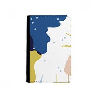 Imagem de Porta-passaporte azul branco abstrato arte plantas porta-passaporte Notecase Burse carteira capa porta-cartão, Multicolor