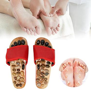 Imagem de Chinelos de massagem de acupressão, chinelos práticos de massagem para os pés para hotel para viagens para banheiro para casa (37-38, azul)