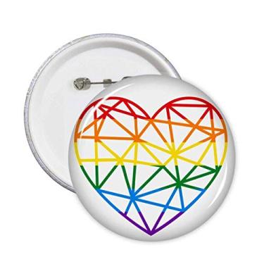 Imagem de Arco-íris Gay Modelo Lésbica Coração LGBT Broche Emblema Decoração Acessório 5 peças