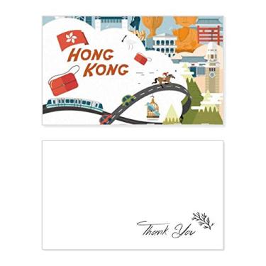 Imagem de Cartão de agradecimento Hong Kong Famous Cartoon Places Cartão de Aniversário Saudação de Casamento