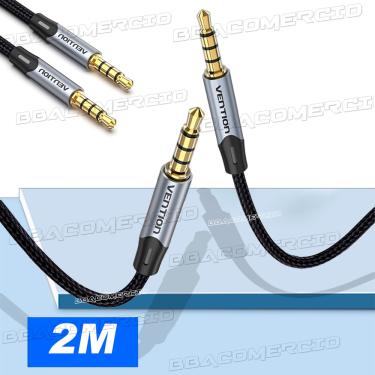 Imagem de Cabo Extensor Áudio Fone Microfone Stereo P3 x P3 3.5mm 2m